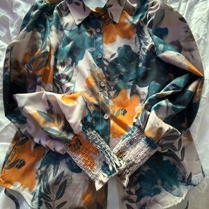 Floral Button-Up Blouse